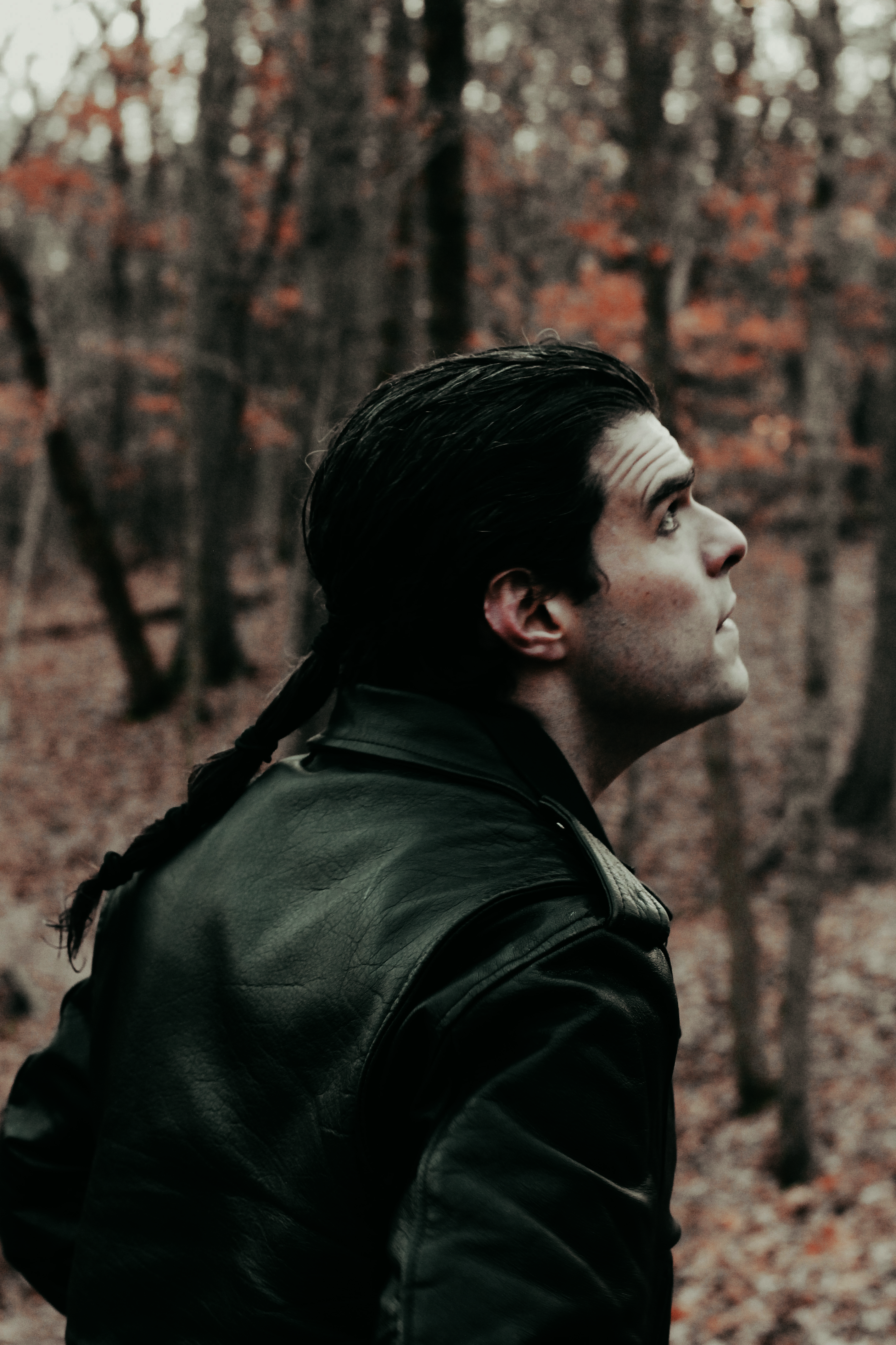 Adam looking at trees