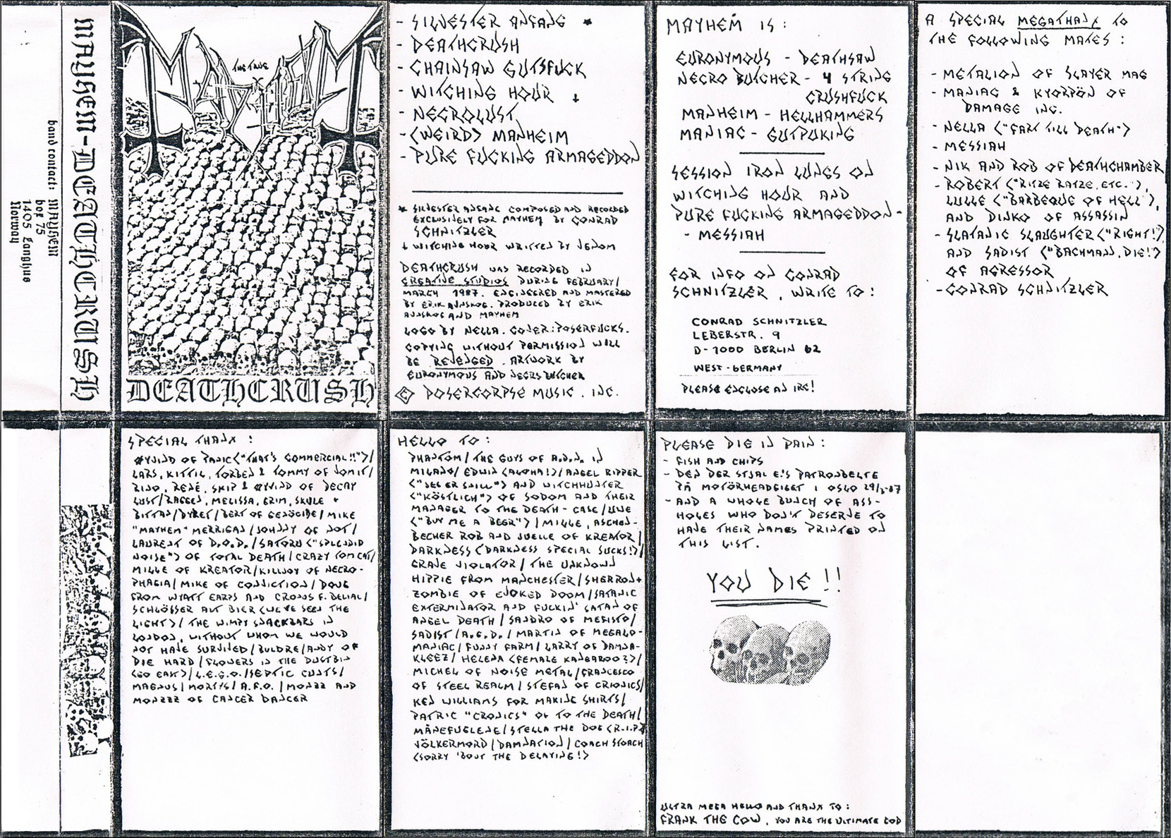 Deathcrush tape insert